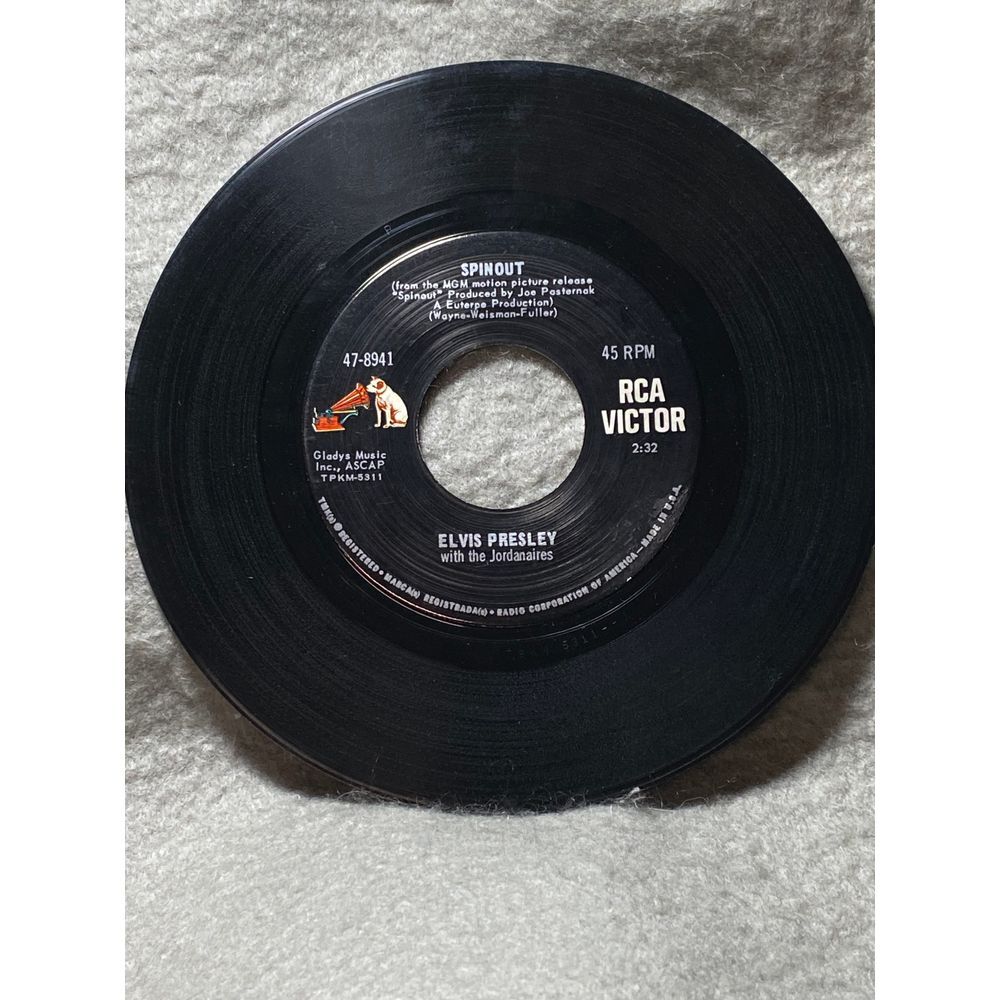 Vintage Elvis Presley RCA Victor 45 RPM Vinyl SPINOUT / ALL‎ THAT I AM